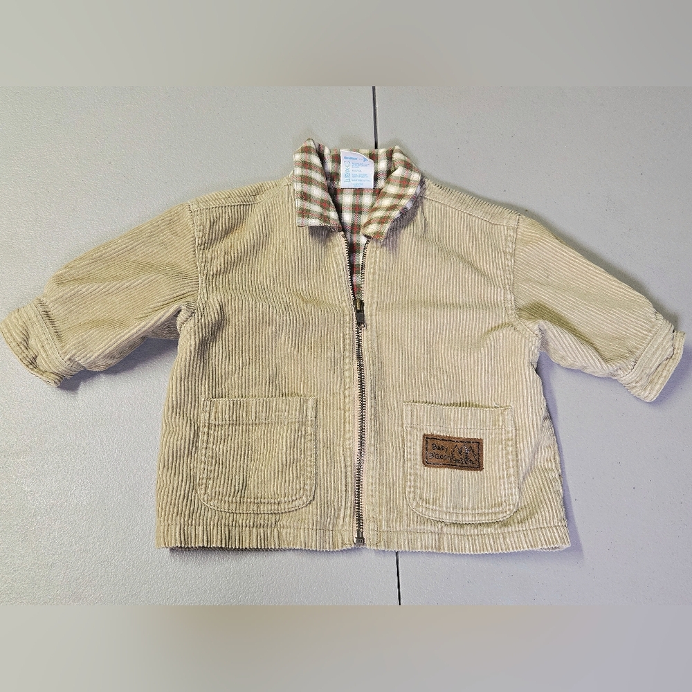 Vintage Baby Oshkosh B'Gosh Vestbak Plaid Lined Heritage Corduroy Coat, 12 Mo